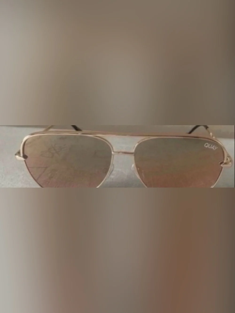 Brand New Quay Aviator Sunglasses in Gold with Brown Lenses